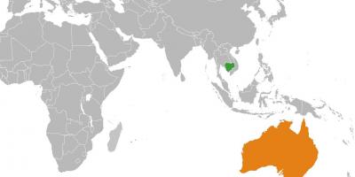 캄보디아 지도에서 세계 지도