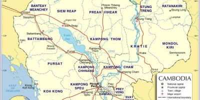 지도 캄보디아의 도로